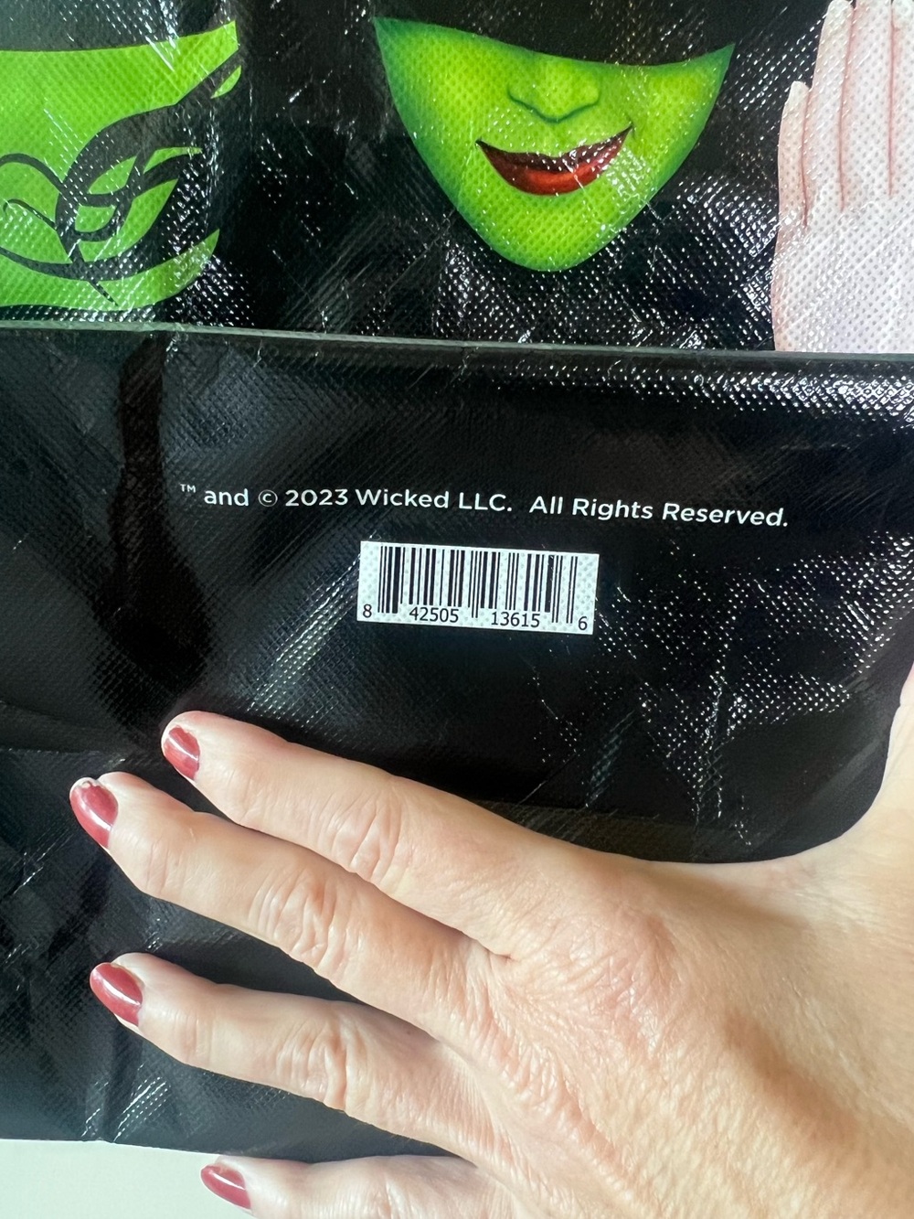 Official Wicked the Musical Broadway Souvenir Tote Bag - Elphaba & Glinda - Picture 5 of 5